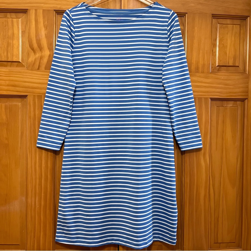Vineyard Vines Sankaty Blue Striped Dress Size Small